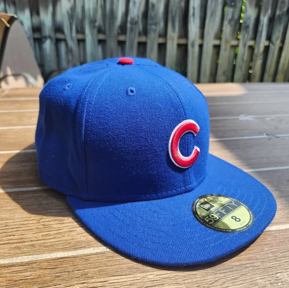 New Era 59FIFTY Chicago Cubs MLB Fitted Hat Blue Size 8